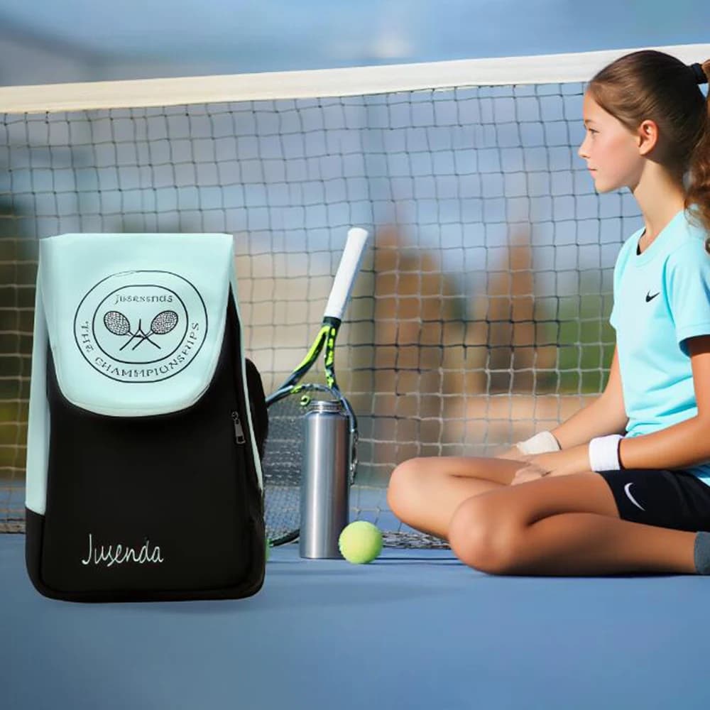 Jusenda Tennis Paid Backpack Badminton Racket Bag Transport bag for padel Large Capacity Gym Sports Bags Foldable for 2 rackets
