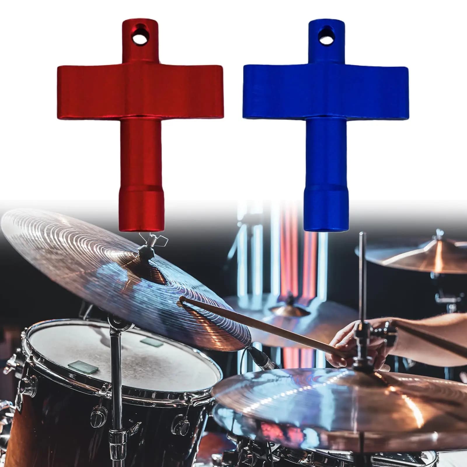 Ergonomic T Shaped Drum Tuner Metal Percussion Key Accessory for Electronic Drum Kit and Practice Pad