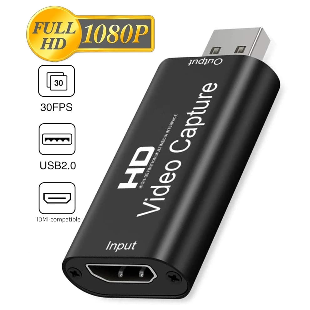4K Video Capture Card Compatible with HDMI to USB 2.0 1080P Record directly to the computer for video camera from game Broadcast live streaming