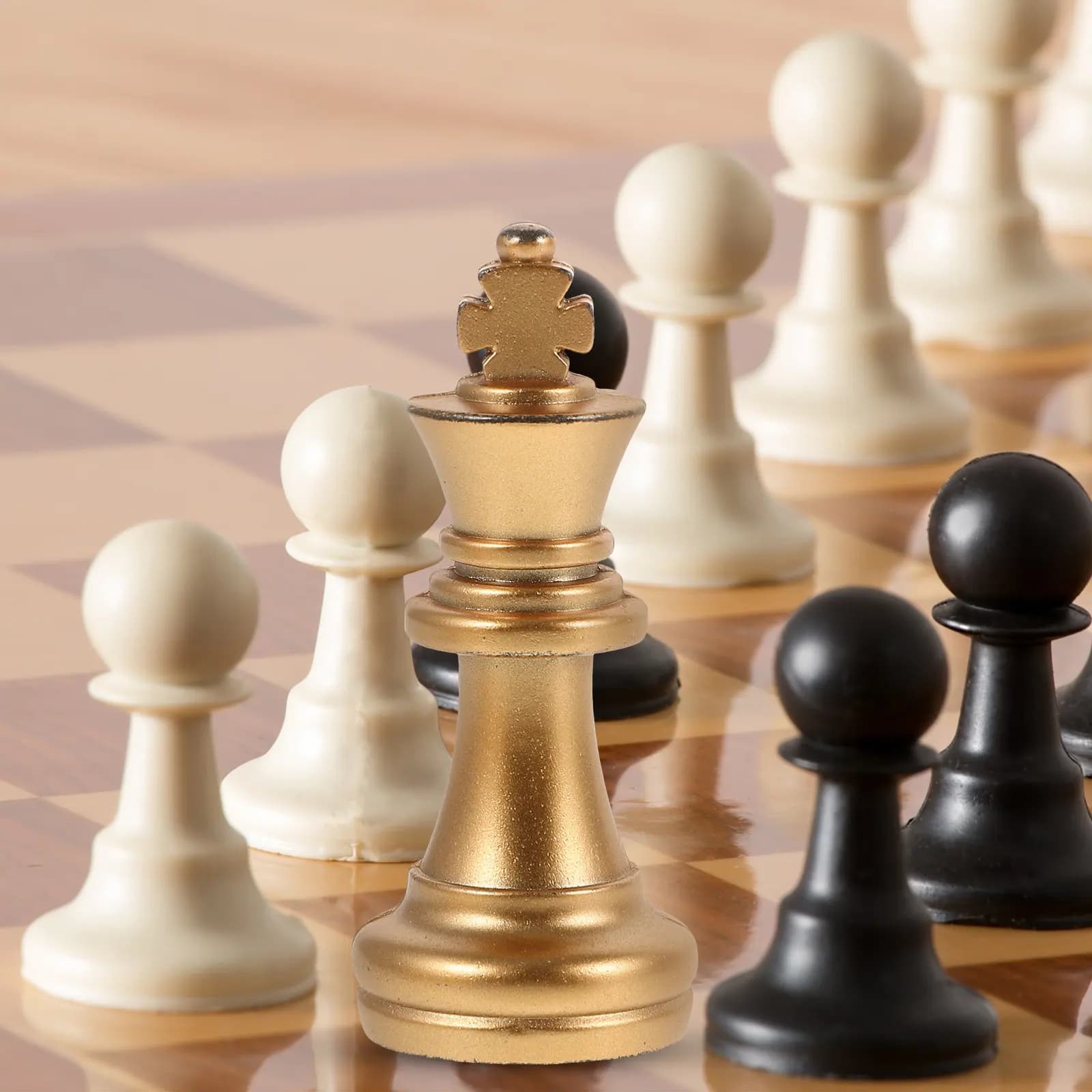 1Set Electroplated Gold Foil Chess Pieces Plastic Intelligent Training Tool Replacement Set for Chessboard Accessories Board