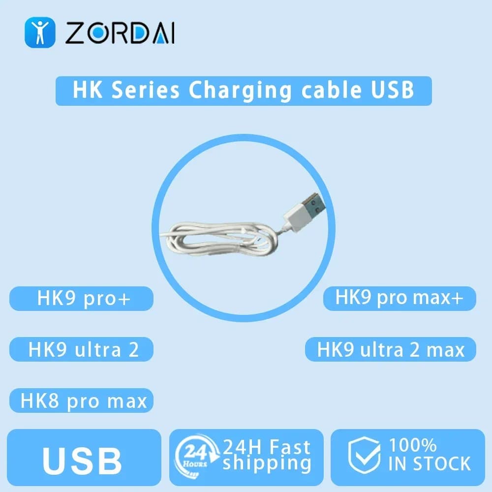 Cavi di ricarica serie HK HK10 Pro Max+ HK10 Ultra 3 Cavo di ricarica USB HK9 ultra 2 HK10 Ultra 3 HK8 Pro Max Caricatore USB 2024