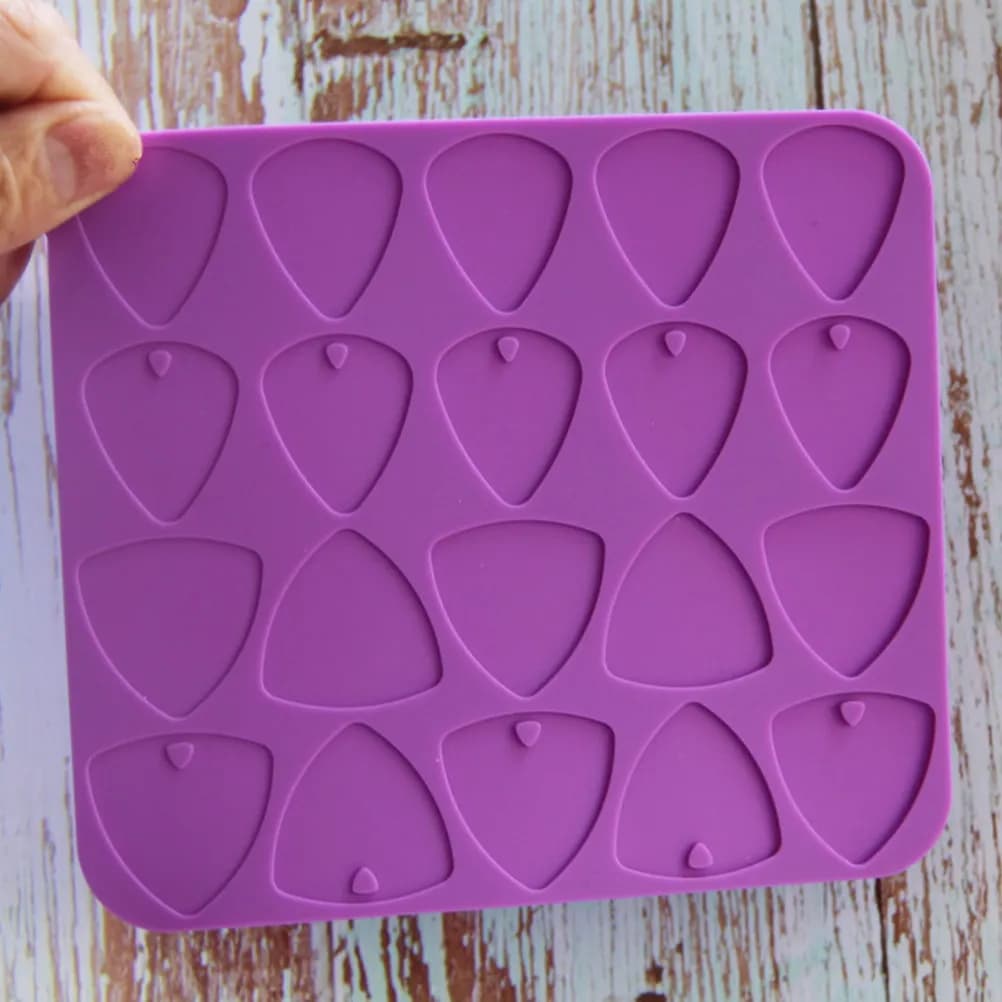 Guitar Picks Molds 5 Thickness Triangle Silicone Resin Mold Epoxy Resin Casting Mold Flexible Washable Reusable DIY Silicone