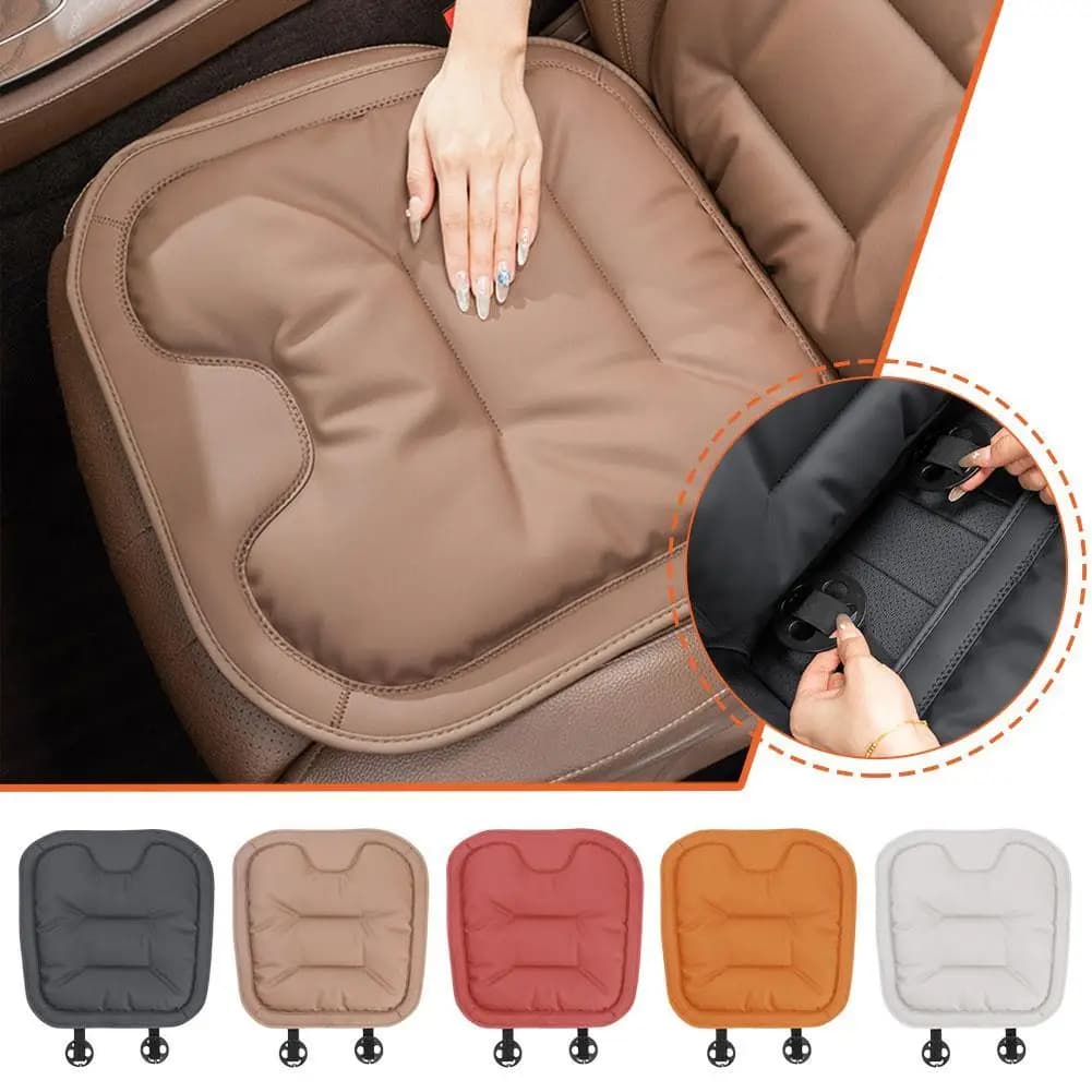 Cuscino per auto Cuscino per seggiolino auto in pelle nappa con sensazione premium Cuscino per sedile anteriore e posteriore a cinque posti antiscivolo ispessito