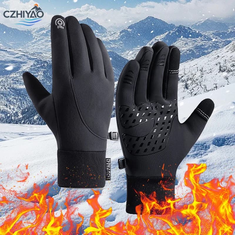 CZHIYAO Women's Warm Winter Ski Gloves Waterproof Touchscreen Non-slip Freezer Gloves for Cycling Hiking Skating