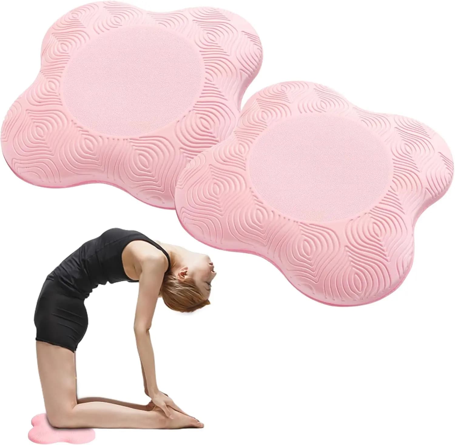 Set di 2 Cuscinetti per Yoga, Schiuma Extra Spessa per Ginocchia, Gomiti, Polsi e Mani, Tappetino di Supporto per Pilates