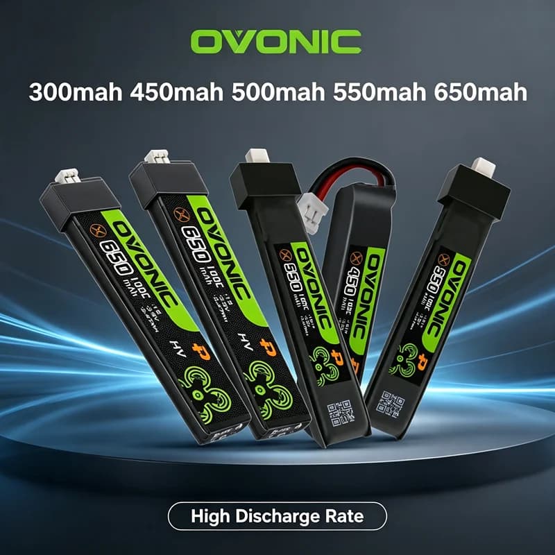 5Pcs OVONIC 300mAh 450mah 500mah 550mah 650mah 100C 3.8V Lipo Battery For RC Helicopter Quadcopter FPV Racing Drone Parts
