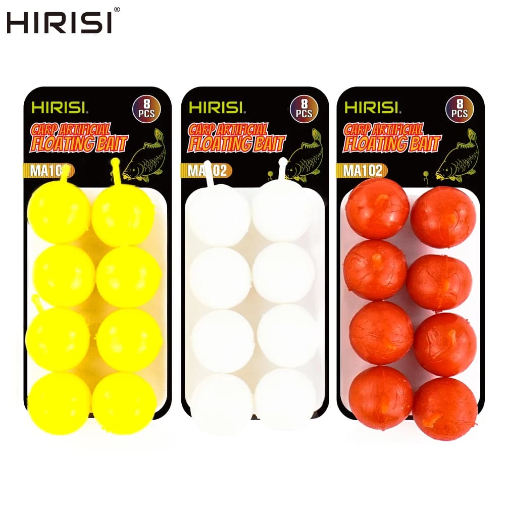 Hirisi 8 pz Palla Galleggiante Esca Sapore di Mais Galleggiante Da Pesca Perline Silicone Artificiale Esca Morbida Gomma Galleggianti Palla Perline MA102