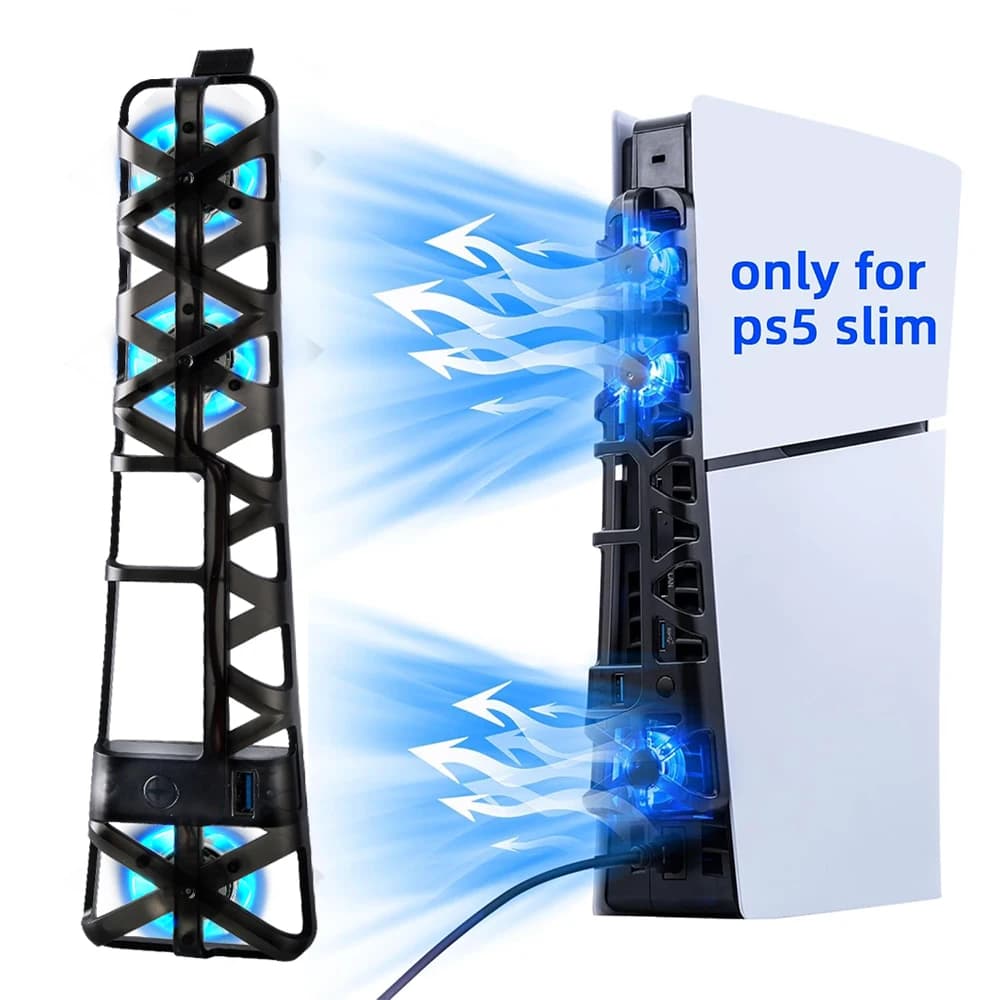 Ventola di raffreddamento per sistema di raffreddamento PS5 Slim con dispositivo di raffreddamento porta USB 3.0 per accessori PlayStation 5 Slim Disc/console digitali