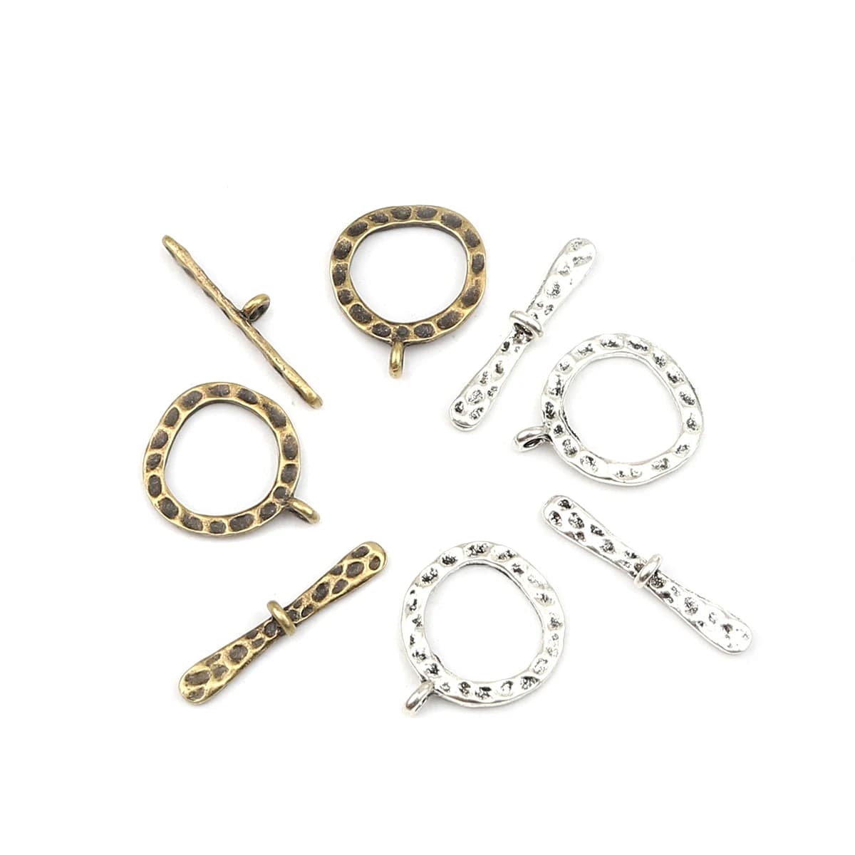10 set OT attiva/disattiva fermagli connettori anello circolare anello antico cerchio in rame per risultati di gioielli fatti a mano collana fai da te