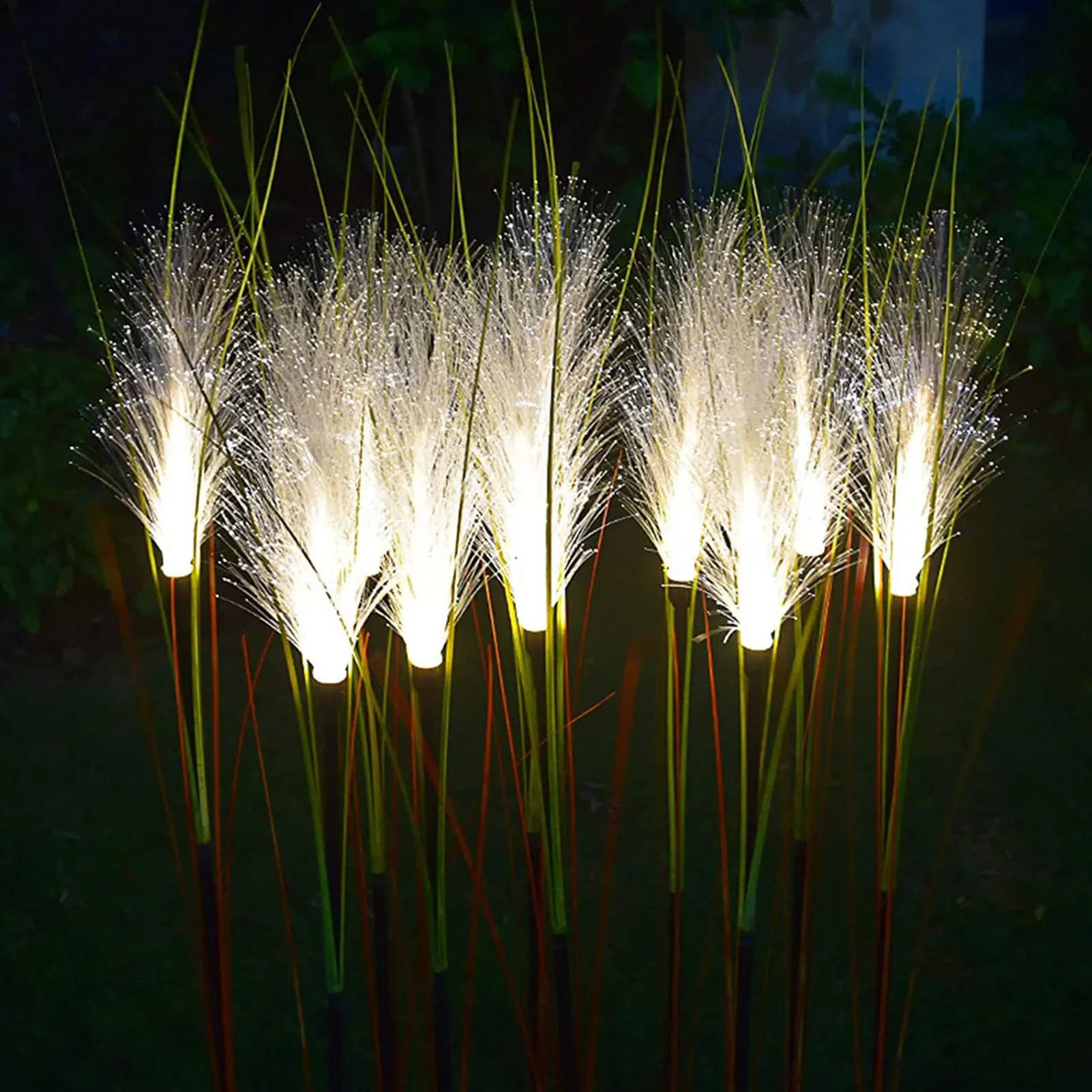 Luci a lamella solare da giardino lampada da giardino impermeabile a luce in fibra per esterni simulazione lampade paesaggistiche per la decorazione del Patio di casa