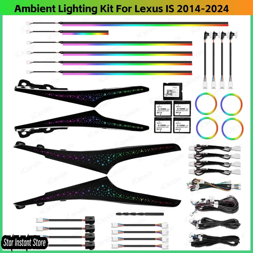 Upgrade 256 Colors Symphony Led Car Interior Ambient Lighting for Lexus IS 2014-2024 Atmosphere Strip Accessories