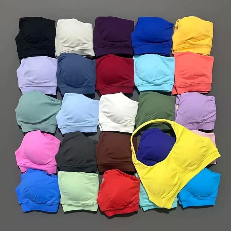 Reggiseno sportivo con scollo all'americana e schiena scoperta, set fitness push-up per sollevamento glutei, top da yoga per Pilates e allenamento