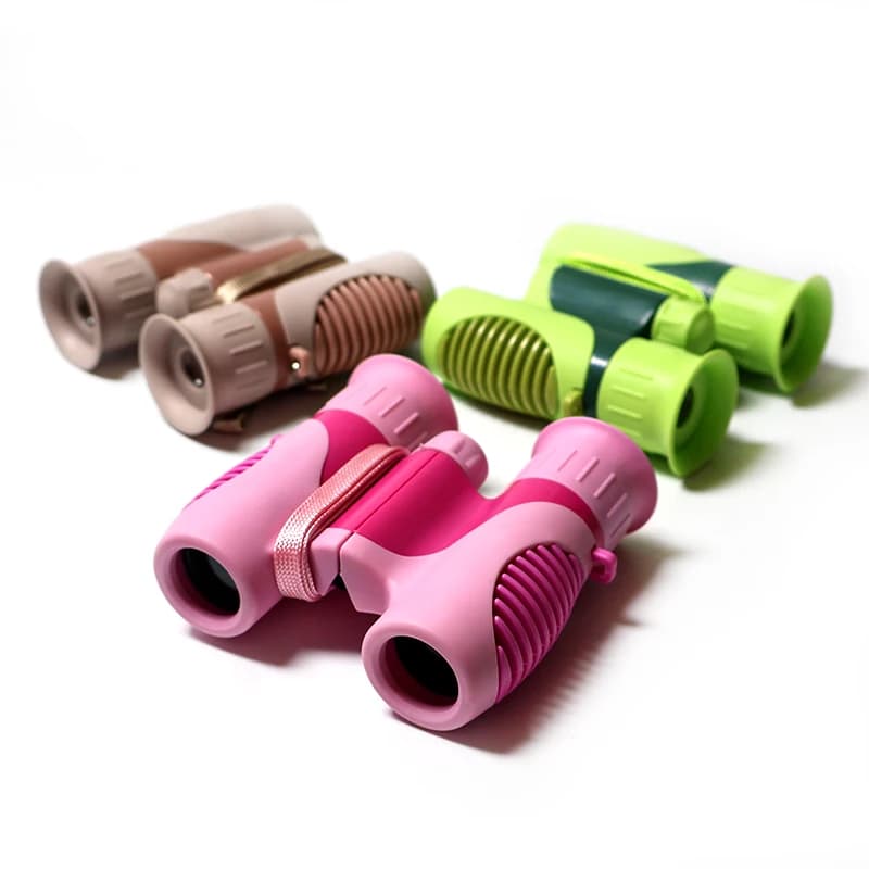 Binocolo a lisca di pesce a 4 colori rosa blu verde marrone 1 pezzo 4X30, telescopio ad alta definizione per escursioni all'aperto per principianti entry-level