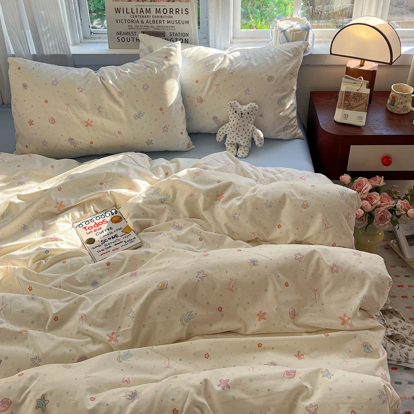 Set biancheria da letto semplice Set lenzuola morbido stile coreano Set copripiumino queen size king size senza imbottitura con federa Arredamento camera da letto