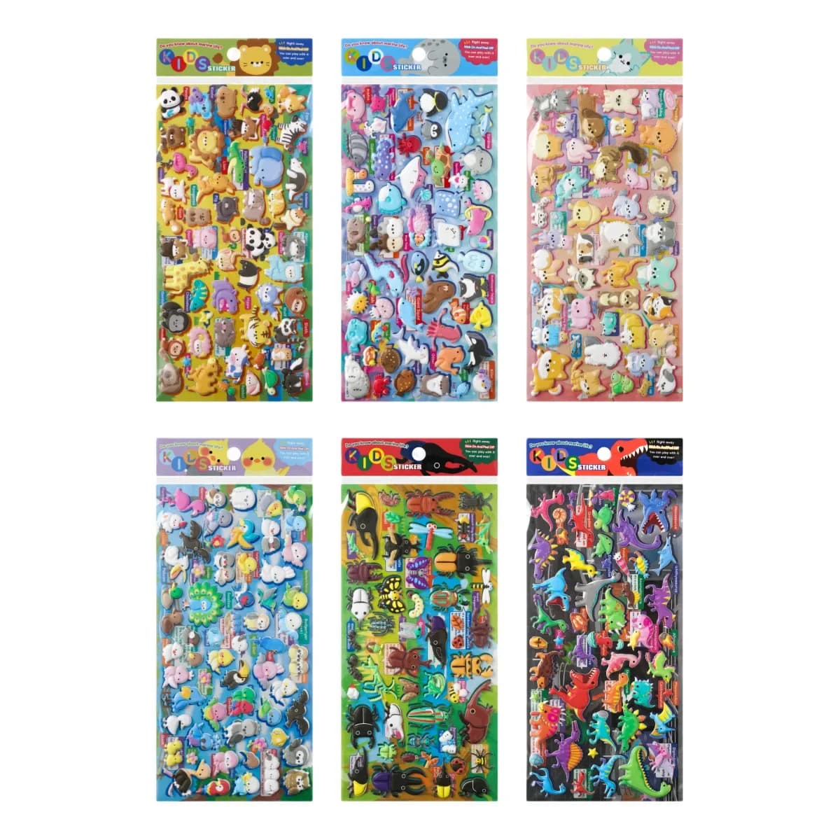 ot Sale 3D Kawaii Label Animal Stickers for Scrapbook Diary Tablet Phone Kids Educational Craft Reward Chart Gift