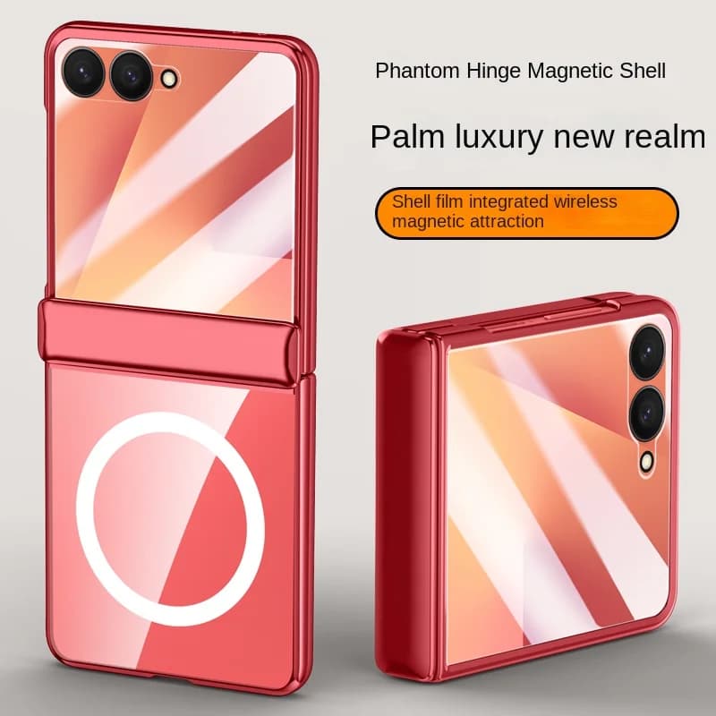 Per Samsung Galaxy Z Filp7 Cerniera galvanica Custodia antigoccia con protezione completa a molla automatica con pellicola frontale in pellicola temperata