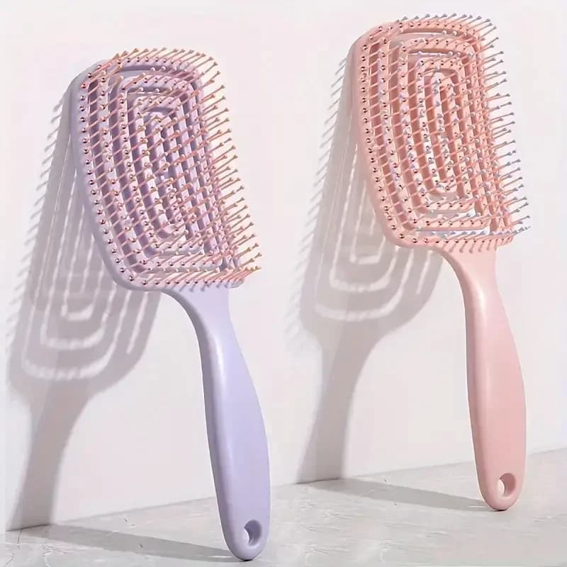 Spazzola per Capelli Volumizzante a Corona Alta, Durevole, con Funzioni di Pulizia, Styling e Massaggio, Spazzola Piatta Ammortizzata, Spazzola per Massaggio del Cuoio Capelluto
