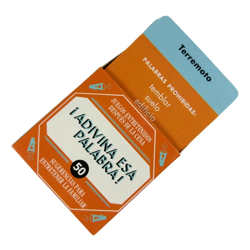 Gioco da Tavolo in Miniatura 5,5x5,5cm per Indovinare Parole in Spagnolo - 50 Carte con Vocabolario per Giocare a Indovinare Nomi e Parole