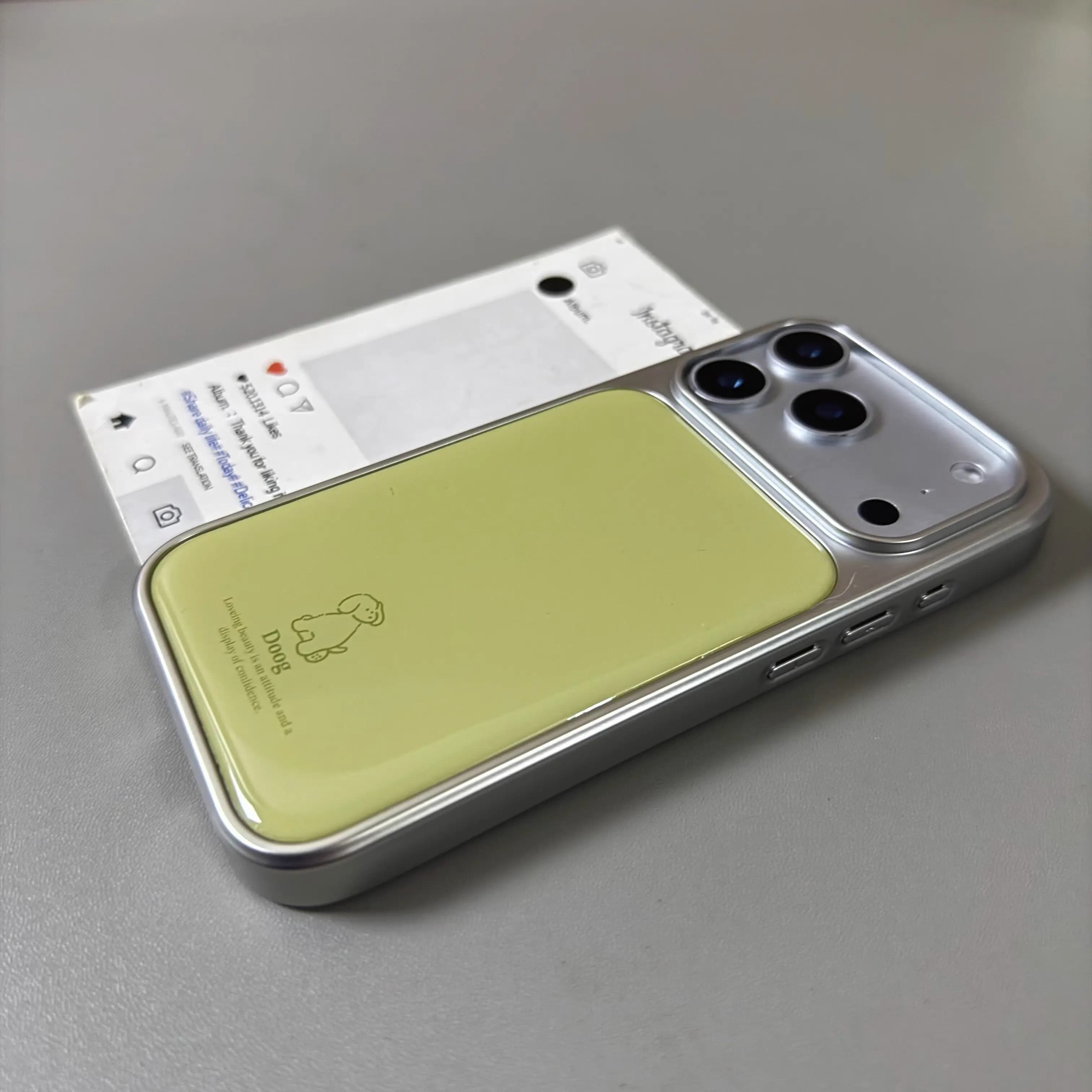 Phone Case Matcha Green Line Puppy New Design Cartoon with Silver Edge for iPhone 17 16 15 14 13 12 11 Pro Max Plus Y2K Simple and Elegant