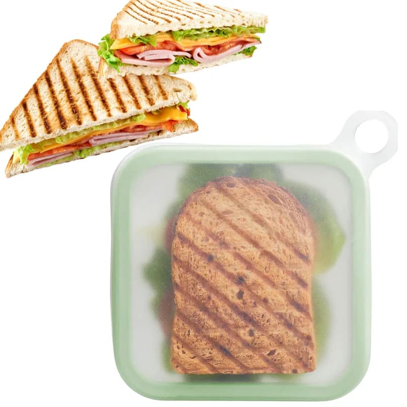 Porta sandwich Lunchbox Scatole da forno Gomma siliconica Scatola da pranzo portatile Contenitori per panini Contenitori sigillabili 1pz