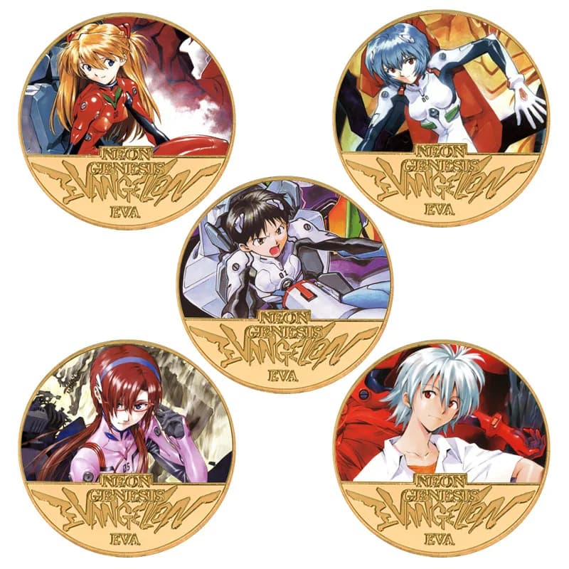 EVA Commemorative Collection Gold Coins Neon Genesis Evangelion Anime Figure Asuka Langley Ayanami Rei Portrait Anime Coin Gift