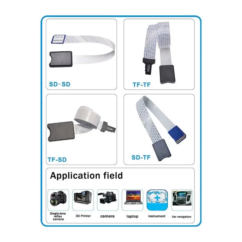 A46U 48CM TF to SD Memory Card Extension Cable Card Reader Extender TF Memory Card Extension Adapter Cable