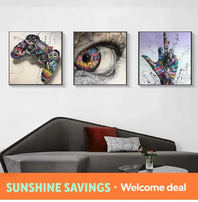Big Eye Graffiti Art Modular Posters and Prints on Diamond Painting Wall Art Picture for Living Room Nordic Cuadros Home Decor