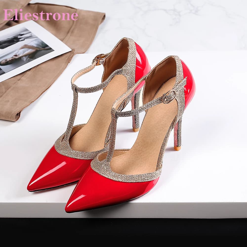 Brand New Sexy Silver Apricot Black Women Glossy Sandals Super High Heels Lady Party Shoes Plus Big Small Size 31 45 47