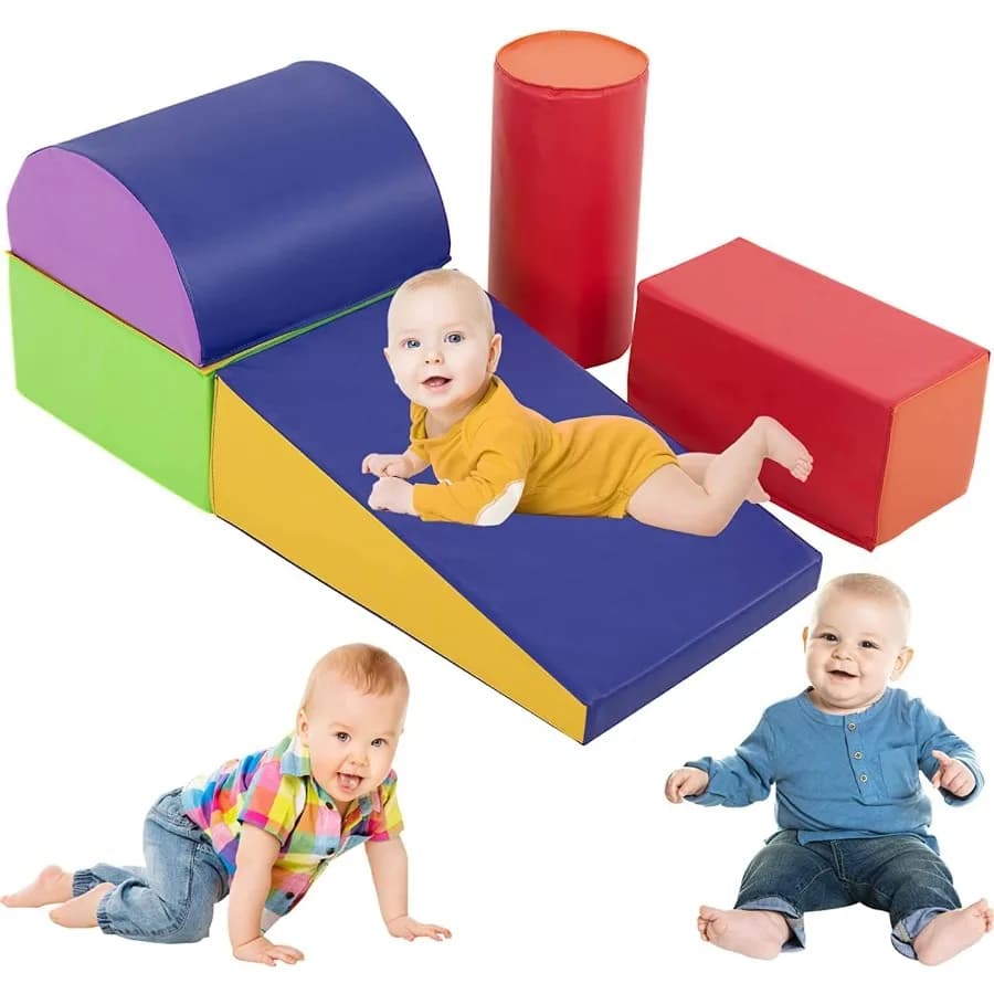 Giocattoli da arrampicata e gattonare per i più piccoli 13 blocchi da gioco per bambini 5 pezzi Giocattoli da arrampicata Attrezzatura da palestra strisciante per interni per schiuma divertente per bambini