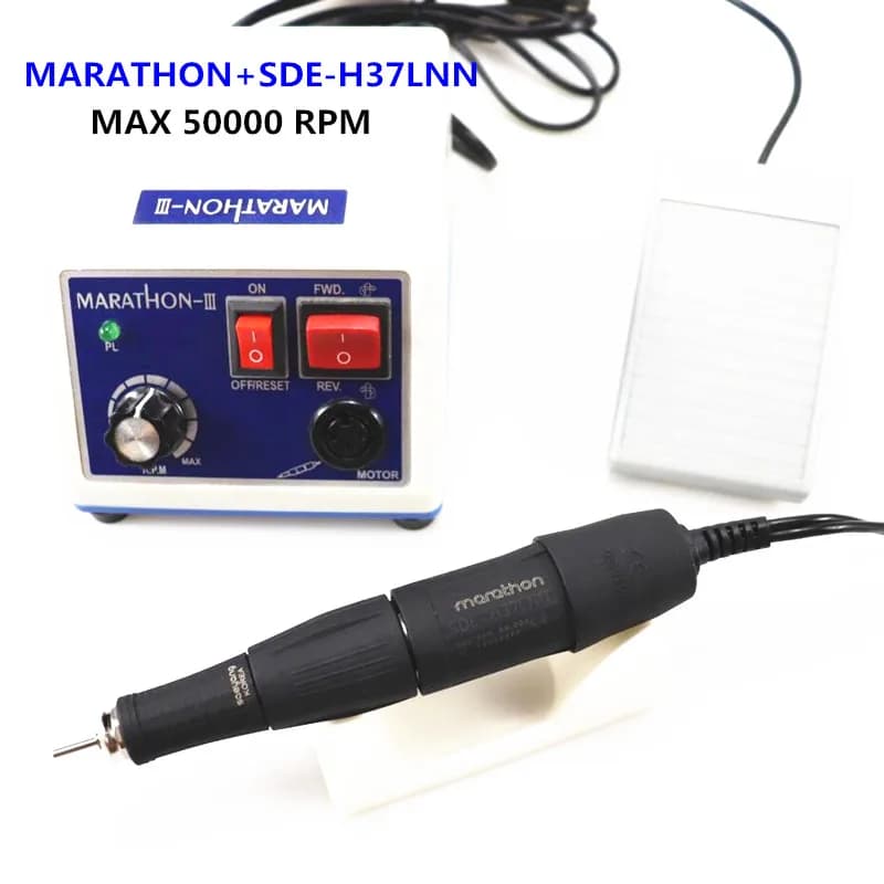 45K Nuovo Arrivo STRONG 210 LAAOVE N3 H37LN Manipolo 65W 50000rpm Trapano per unghie Macchina per manicure Pedicure Kit di punte per lime elettriche