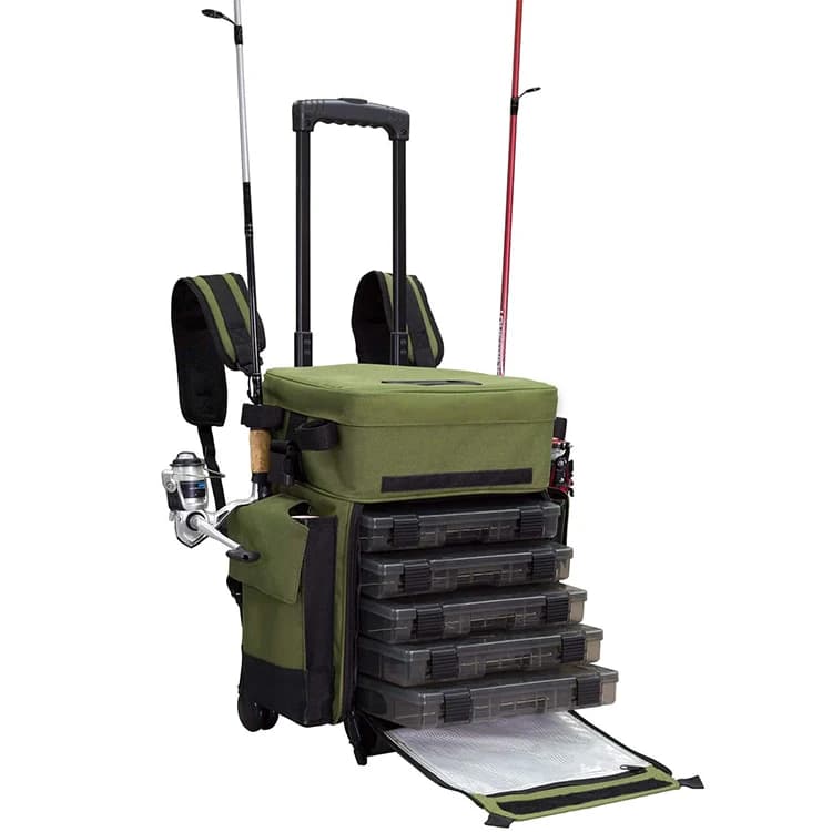 Insulated Waterproof Fishing Tackle Lure Bag Storage Custom Fisherman Fishing Roller Tackle Tool Bag Box