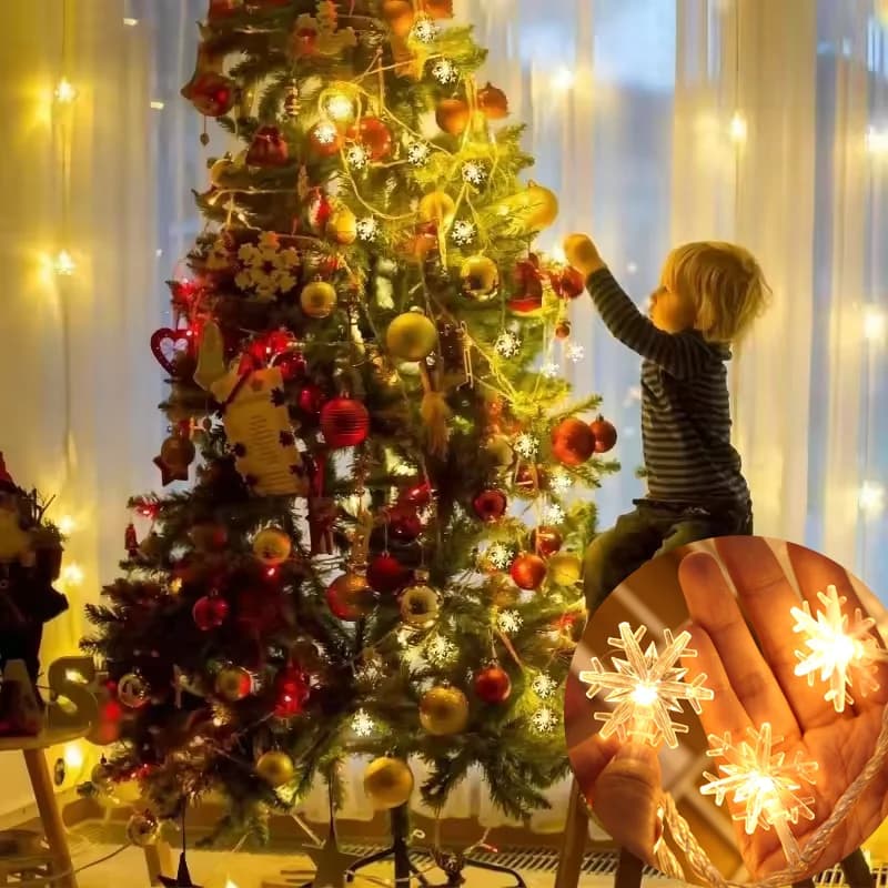 10/20/40/80Led Fiocco di neve Stringa Ghirlanda Fata Luce USB/Alimentato a batteria Albero di Natale Vacanza Capodanno Decorazione camera da letto Lampada