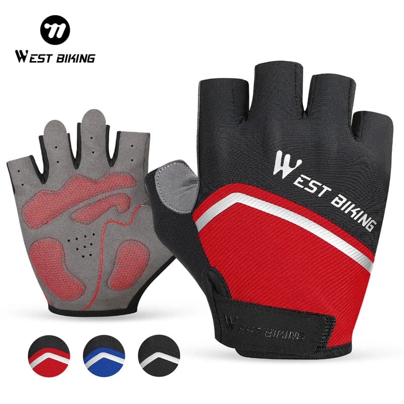Bike Gloves Half-Date WEST BIKING Breathable Actives for Motorcycles and Bicycles, Resistant to wear, Anti-slip, for Fitness and Fishing