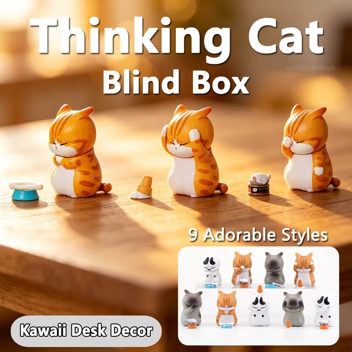 3/1Pc Mini Gatto Cieco Scatola Colomba Gatto Arancione Figure Carine Ornamenti Mistero-box Ufficio Desktop Decorazione Del Computer Regalo Per Bambini