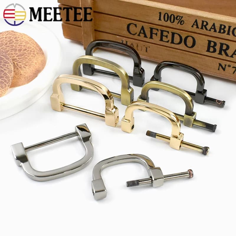 4/10 Pezzi Fibbie Metalliche Rimovibili da 25/30mm con Anello a D, Chiusura a Vite Staccabile, Gancio di Connessione per Cinghie Borsa, Collari, Cinture, Accessori Fai-da-te