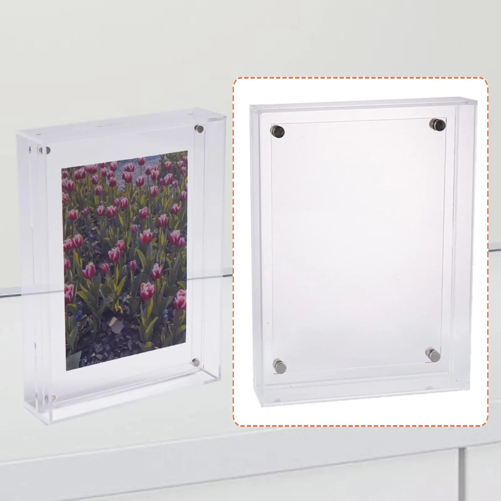 Acrylic Photo Frame 4x6 Inch, Poster Frame Without Edges, Decorative, Gift, Table Frame for Home and Office, Transparent Frame