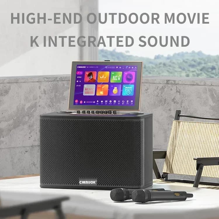 Nuovo Lettore Karaoke 4K con Schermo Touch da 14,1 Pollici, WiFi, Set Karaoke con Altoparlante Portatile Bluetooth, Macchina Karaoke Cinese per Esterni