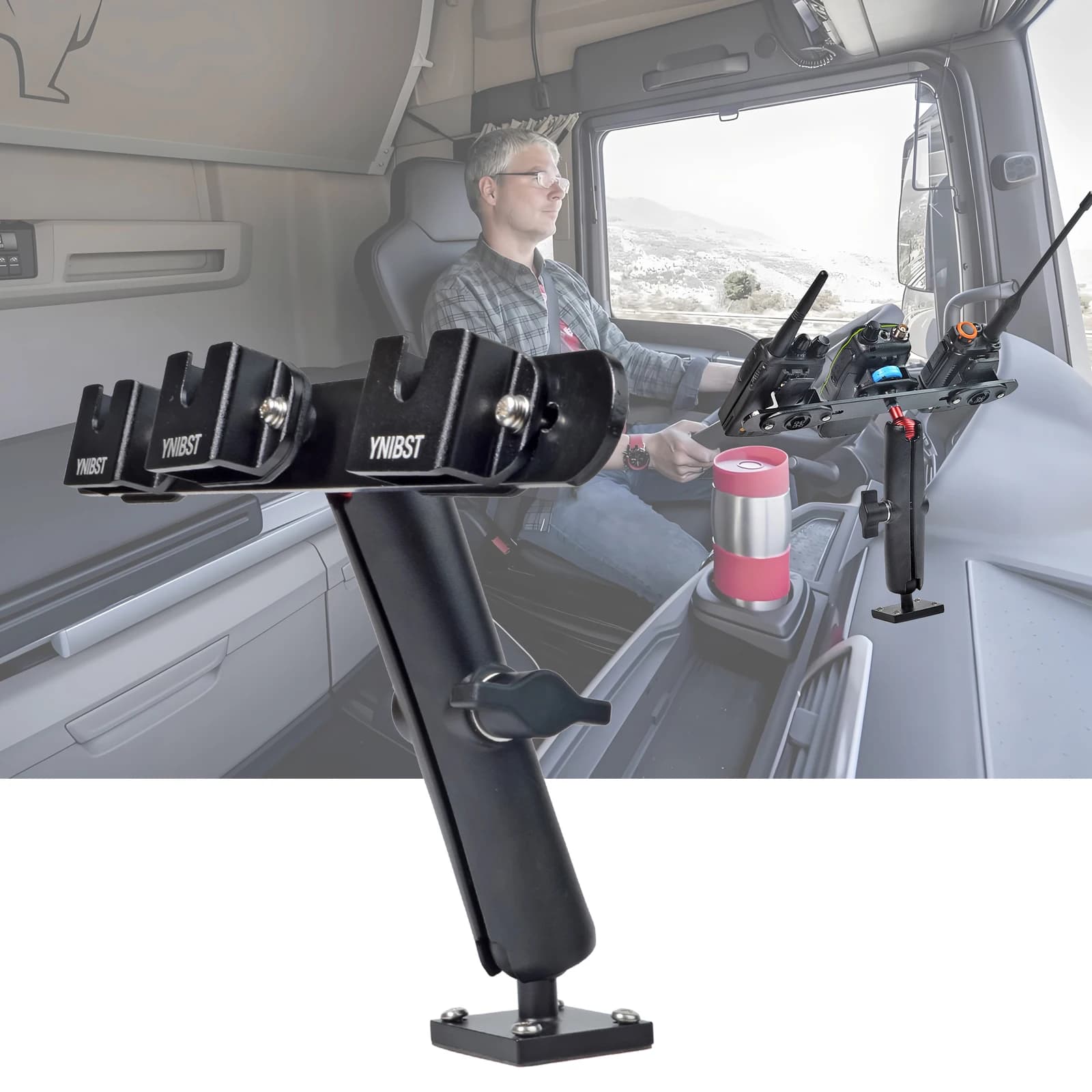 Supporto per microfono per altoparlante radio/CB portatile, con viti autofilettanti Base per trapano per carichi pesanti per radio bidirezionale portatile e microfono per altoparlante CB