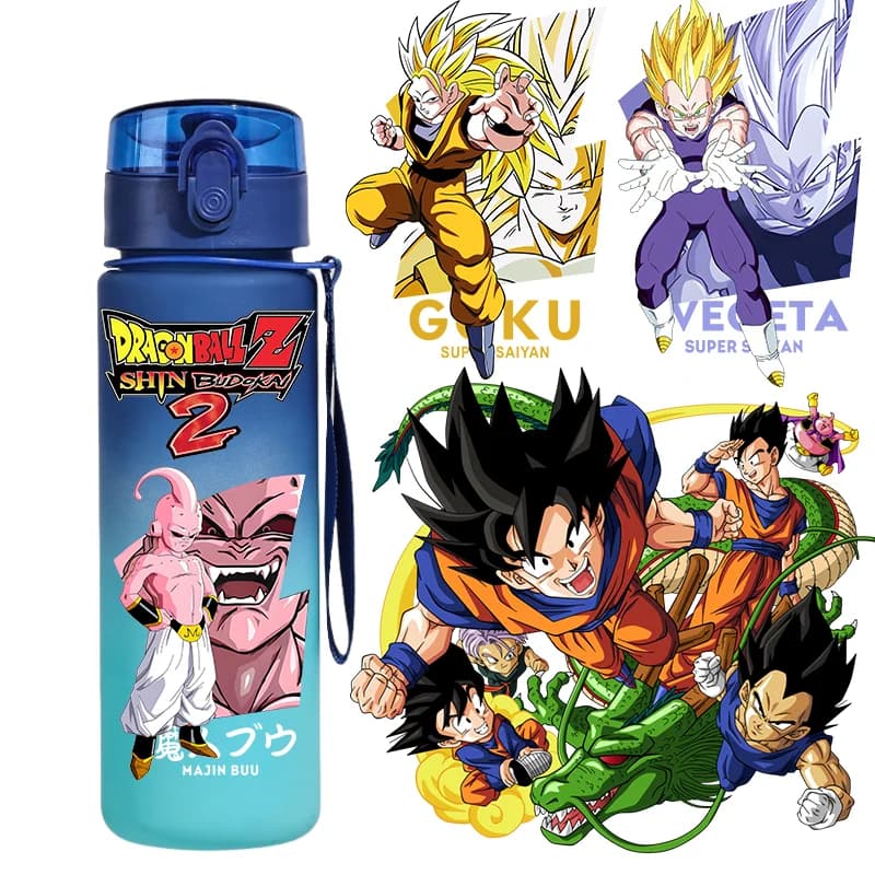 New 650ml Dragon Ball Sports Bottle, Design Carton Animated Sfumato, Antigoccia, Ideal for School, Gite and Gift for Fan