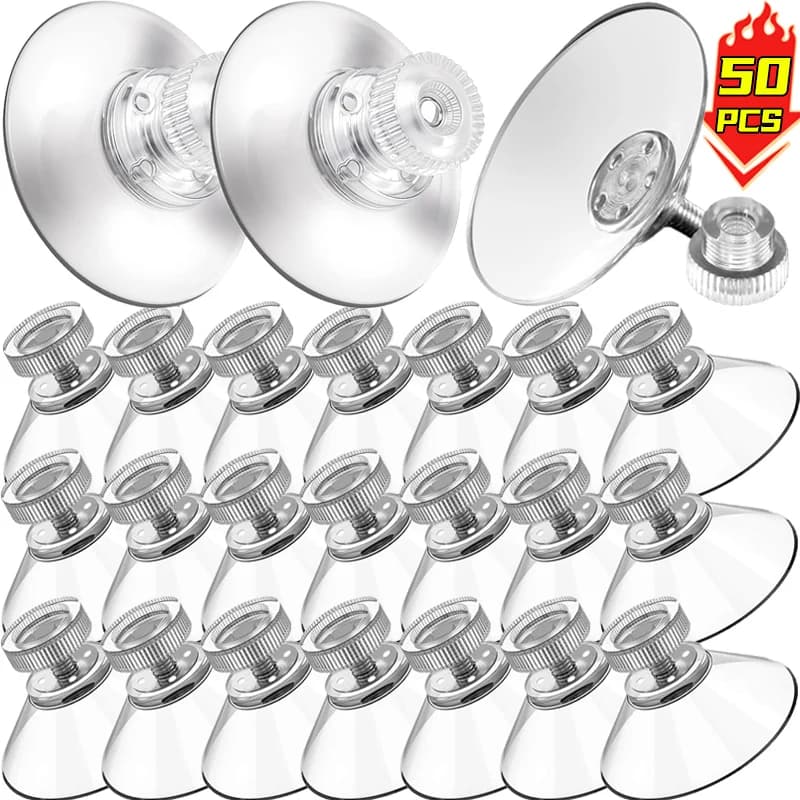 5/50PCS Ventose in PVC Pad Testa a fungo Gancio da parete Ventose adesive con viti Dado Finestra del bagno Supporto per vetro Decor Ganci