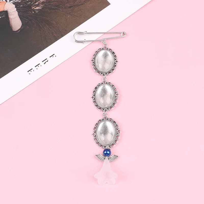 Bouquet da sposa Photo Charm spilla fai da te spilla Lacy Frame Charm cornice ovale con ciondolo per la festa nuziale di nozze