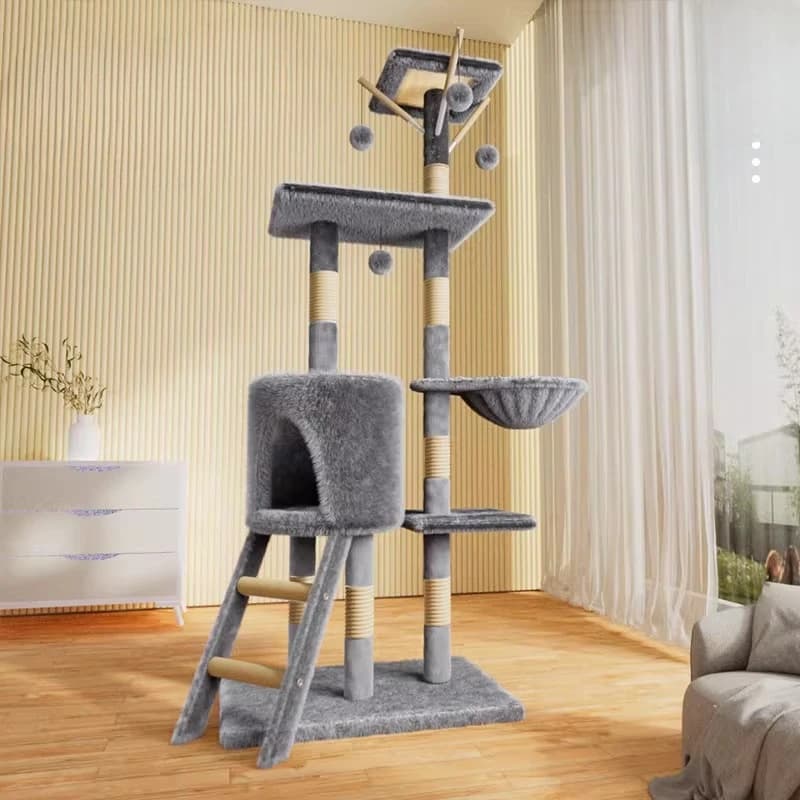 Accessori per la casa: Torre per gatti, Forniture per gatti, Lettiera, Tiragraffi, Torre per gatti moderna, Grande torre per gatti da arrampicata in legno, Rascador De Gatos, Forniture per gatti