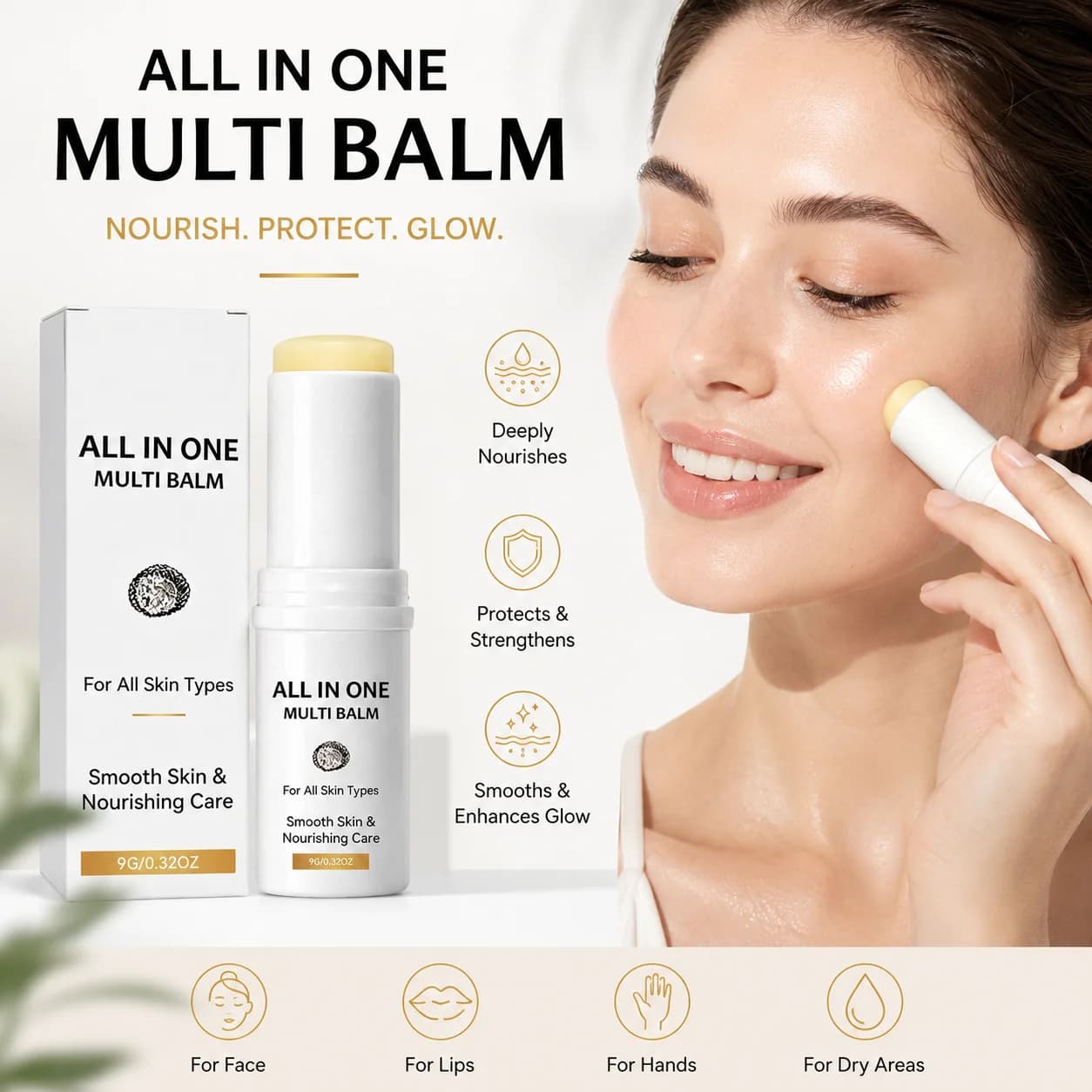 Organic Dual Serum Balm Anti Wrinkle Intense Hydration Facial Eye Skin Treatment Daily Pre Makeup Moisturizer Multi Balm Stick
