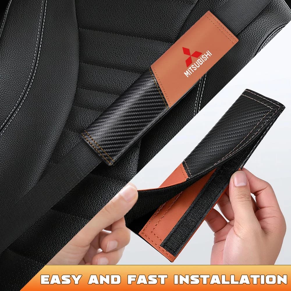 1/2pc Auto Safety Belt Shoulder Pad Cover For Mitsubishi Lancer 9 10 Outlander 3 Asx L200 Pajero Eclipse