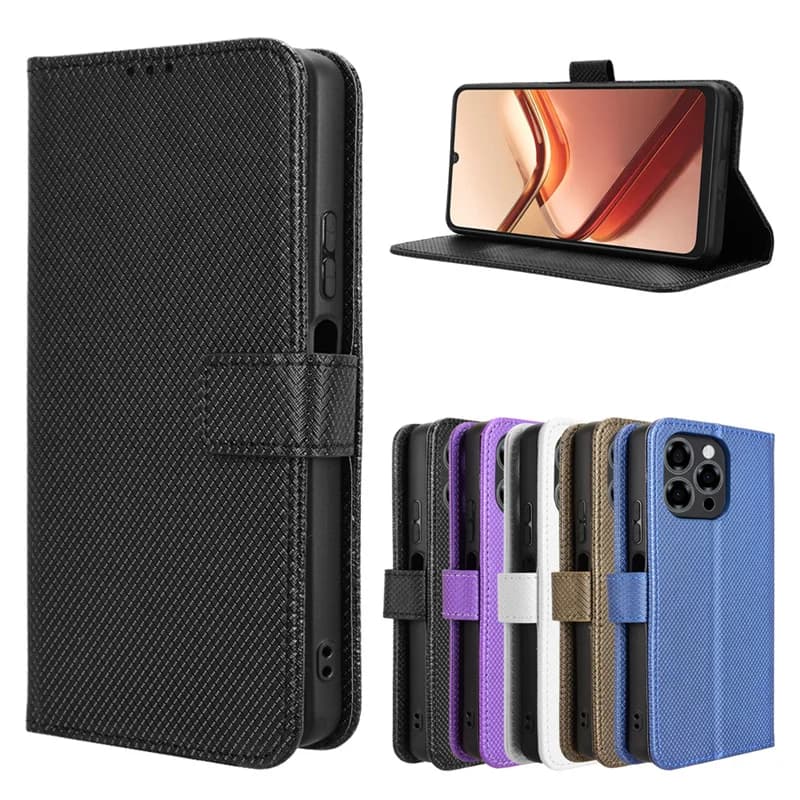 Solid color leather wallet case for Doogee Note 58 59 Note58 Note59 Pro Magnetic book cover holder Capa Coque Fundas Shell