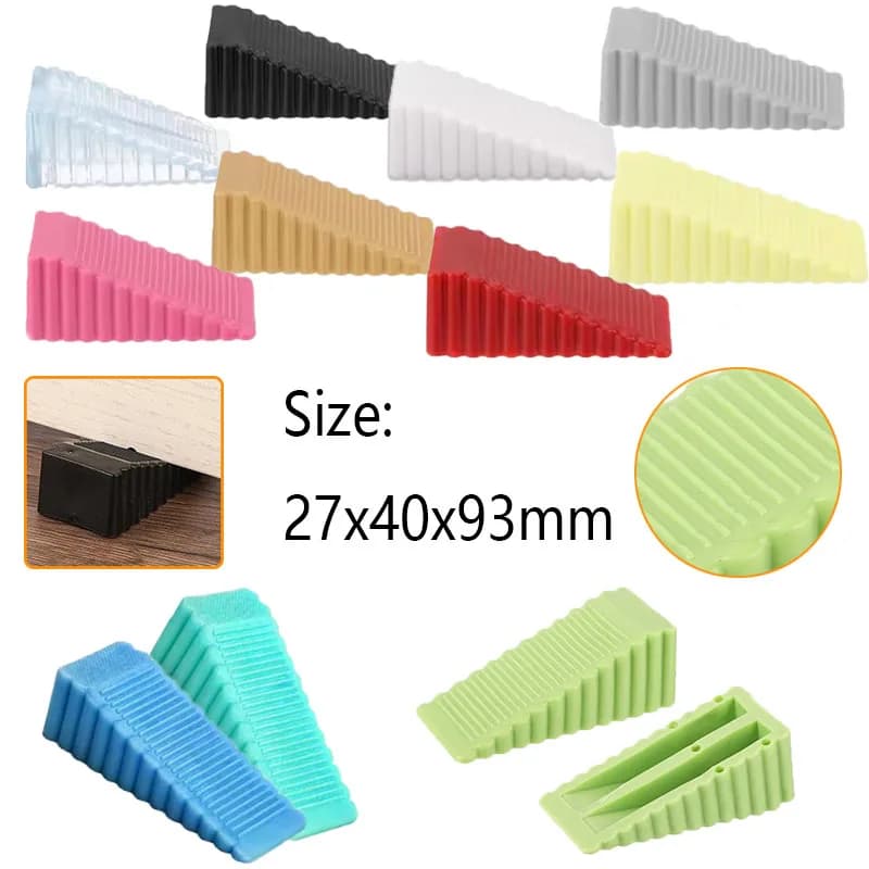 1/5pcs Silicone Door Stop Wedge Shock Absorbent Anti-Collision Stopper for Home/Office, Reusable Safety Door Stopper