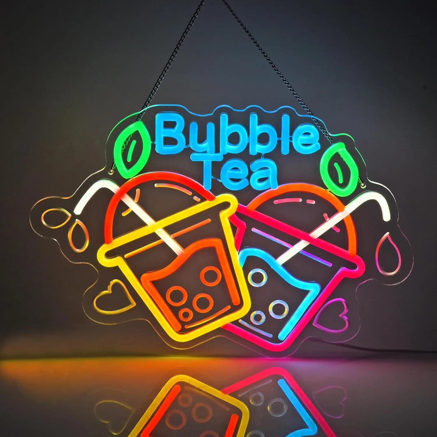 Insegna al Neon Bubble Tea con Luce LED USB per Ristoranti, Negozi di Bubble Tea, Bar Boba, Caffetterie, Cucine, Decorazioni per Feste, Regalo Personalizzato