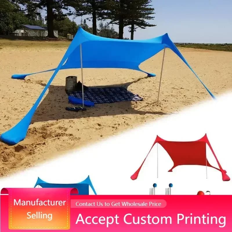 Tenda da spiaggia pop-up portatile, baldacchino da spiaggia antivento, tendalino per famiglia, riparo da campeggio con borsa per il trasporto