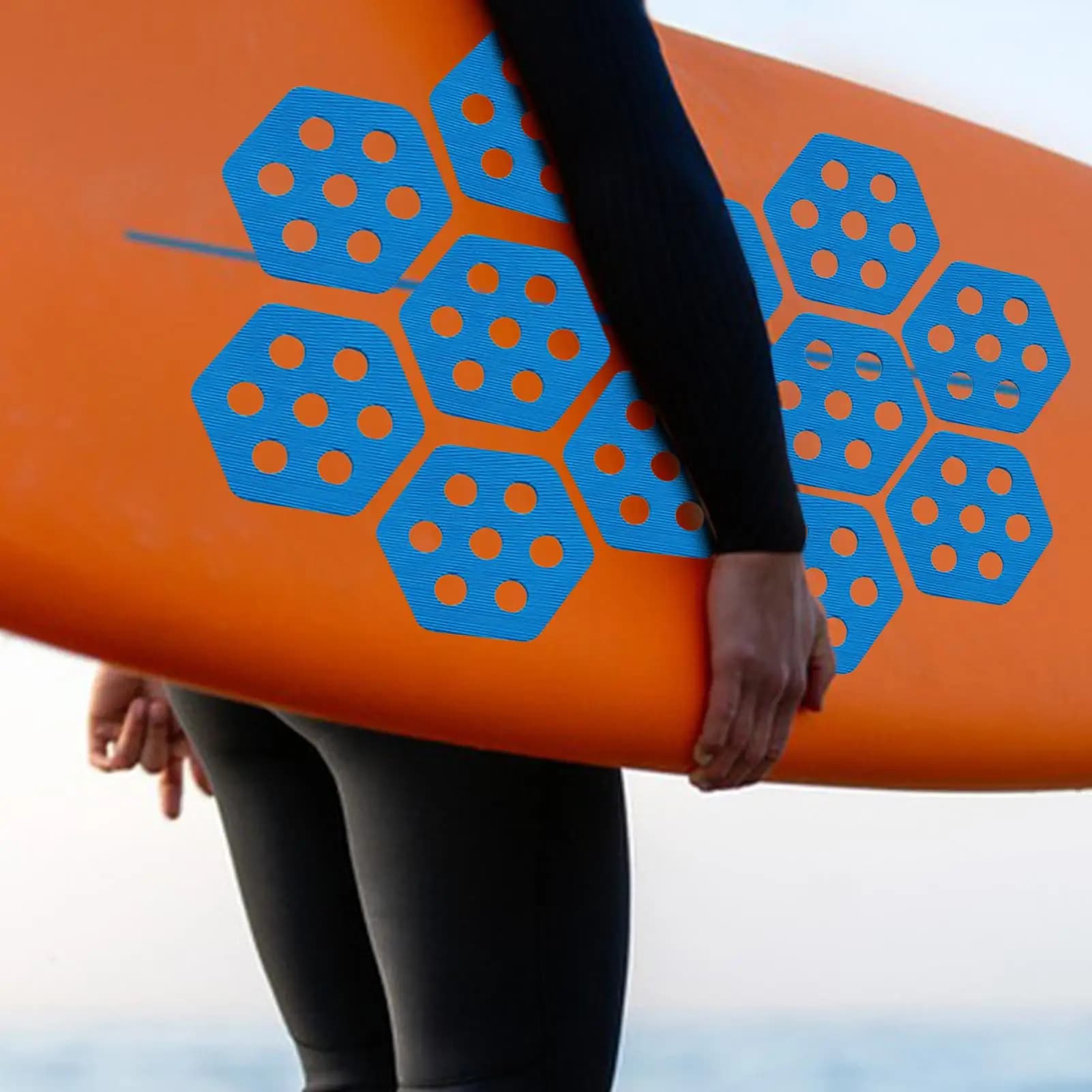 Tavola da surf con trazione esagonale 12 pezzi Paddle Board Deck Pad Attrezzatura da surf per fitness Beach Pool Kayak estivi all'aperto