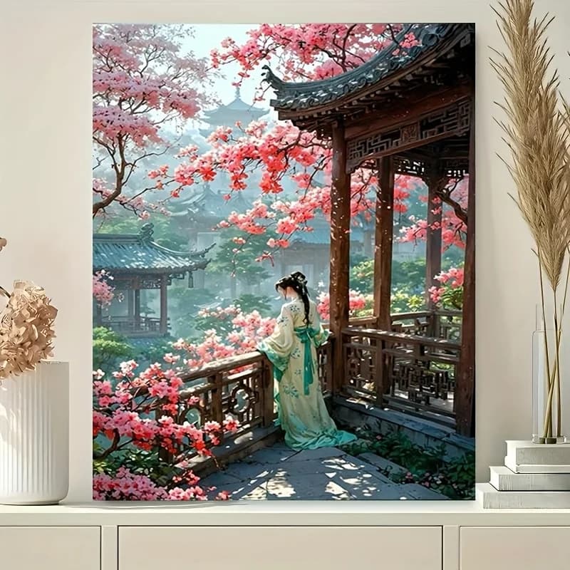 Professional Art Use 1pc frameless DIY Adult Paint by Numbers Kit, Art Gift, Paint by Numbers - Includes Acrylic Paints, Canvas,
